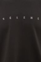 تيشيرت أوفرسايز بشعار SELENE للجنسين - رمادي غامق