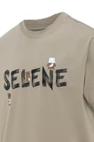 تيشيرت بقصة عادية للجنسين بشعار SELENE - زيتي