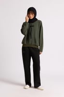 قطعة رأس برباط ورقبة عالية للجنسين أسود