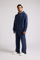 بنطلون كاجوال أوفرسايز للجنسين - أزرق داكن