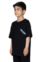 تيشيرت بشعار سيلين من الأمام للأطفال (اسود)