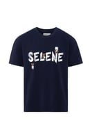 تيشيرت بقصة عادية للجنسين بشعار SELENE - أزرق داكن