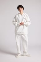 هودي أوفرسايز برباط للجنسين - أوف وايت