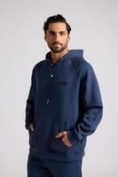 هودي أوفرسايز برباط للجنسين - أزرق داكن