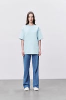 تيشيرت إنترلوك أزرق سماوي للجنسين