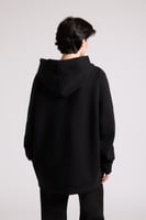 هودي أوفرسايز برباط للجنسين - أسود