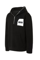 هودي بجيب أمامي أوفرسايز للأطفال للجنسين - أسود