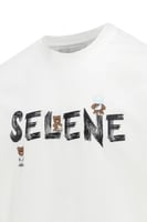 تيشيرت بقصة عادية للأطفال بشعار SELENE - أوف وايت