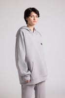 هودي كاجوال أوفرسايز للجنسين - رمادي