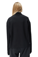 بلوفر بقصة واسعة ورقبة عالية للجنسين أسود