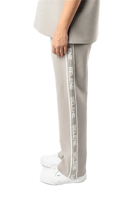 بنطلون رمادي مستقيم الساق للجنسين مع حزام خصر وأرب...