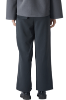 بنطلون بأرجل واسعة للنساء أسود + رمادي غامق