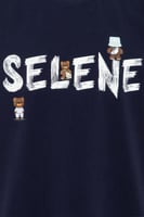 تيشيرت بقصة عادية للجنسين بشعار SELENE - أزرق داكن