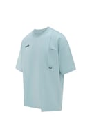 تيشيرت أوفرسايز بجيب وخياطة غير متماثلة للجنسين -...