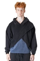 هودي بقصة واسعة Acid Wash من طبقتين للجنسين أسود +...