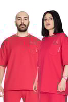 تيشيرت سيلين بعلامة الأعين من الأمام للجنسين (احمر...