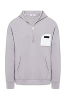 هودي بجيب أمامي أوفرسايز للجنسين - رمادي