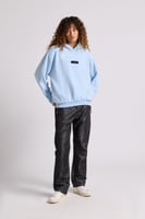 هودي بقصة واسعة Acid Wash للجنسين أزرق فاتح