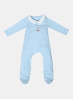 طقم بيبي ازرق أربع قطع بأزرار أمامية