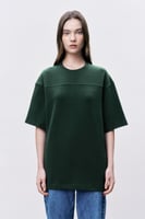 تيشيرت إنترلوك أخضر غامق للجنسين