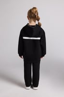 هودي بجيب أمامي أوفرسايز للأطفال للجنسين - أسود