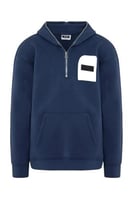 هودي بجيب أمامي أوفرسايز للأطفال للجنسين - أزرق دا...