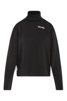 بلوفر بقصة واسعة ورقبة عالية للجنسين أسود