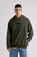 هودي بقصة واسعة Acid Wash للجنسين أخضر غامق