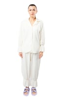 بنطلون نسائي بخصر مرتفع وأرجل عريضة، مع أربطة مطاط...