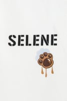 تيشيرت بقصة عادية للأطفال بشعار SELENE وتفصيل دب ج...