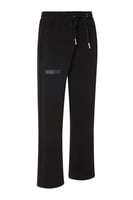 بنطلون جيرسيه مرن أوفرسايز للأطفال للجنسين - أسود