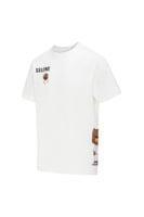 تيشيرت واسع للجنسين بشعار SELENE وتفصيل دب جانبي -...