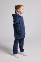 هودي بجيب أمامي أوفرسايز للأطفال للجنسين - أزرق دا...