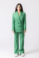 جاكيت رسمي نسائي بقصة طويلة أخضر