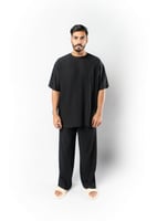 تيشرت واسع للجنسين اسود