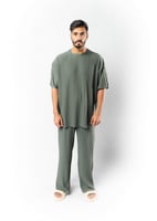 تيشرت واسع للجنسين كاكي