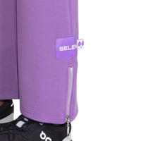 بنطلون سيلين واسع بسحاب بالأسفل (بنفسجي)