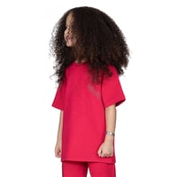 تيشيرت بشعار سيلين من الأمام للأطفال (احمر)