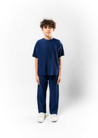 بنطلون واسع للأطفال للجنسين ازرق غامق