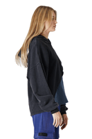 هودي بقصة واسعة Acid Wash من طبقتين للجنسين أسود +...