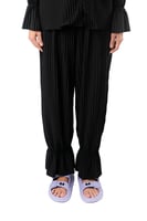 بنطلون نسائي بخصر مرتفع وأرجل عريضة، مع أربطة مطاط...