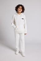 هودي كاجوال أوفرسايز للأطفال للجنسين - أوف وايت