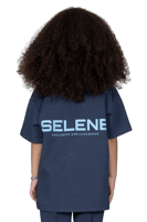 تيشيرت بشعار سيلين من الخلف للأطفال (ازرق)