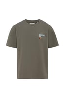 تيشيرت بقصة عادية للأطفال وطباعة الدب المرح - زيتي