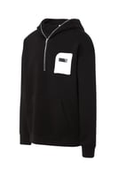 هودي بجيب أمامي أوفرسايز للجنسين - أسود