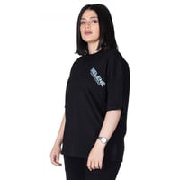 تيشيرت بشعار سيلين من الأمام للجنسين (اسود)