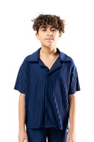 قميص أطفال واسع للجنسين بأكمام قصيرة وأزرار لأسفل...