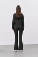 بنطال نسائي إنترلوك رمادي