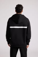 هودي بجيب أمامي أوفرسايز للجنسين - أسود