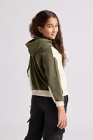 هودي بقصة واسعة ورقبة عالية بشعار سيلين أخضر للأطف...